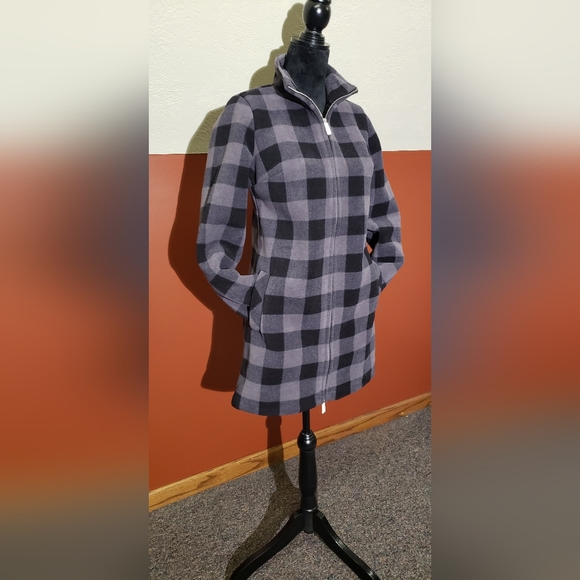 Denim & Co. Women Plaid Print Sherpa Lined Fleece Coat NWT - Picture 9 of 10